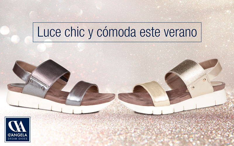 Sandalias planas metalizadas – Chic y Comfy este verano con D´Angela